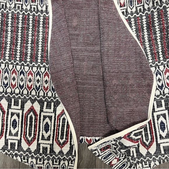 Zara Knit Cardigan Aztec Print Open Front Long Sleeve Bohemian Size S - Picture 4 of 9